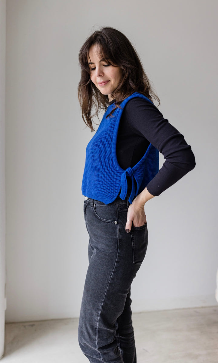 Pullunder x oat ava mit seitlichem Bindedetail - abricot coco