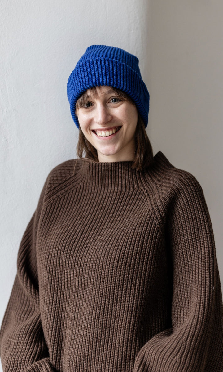 Strickmütze abricot coco x oat ava (blau)