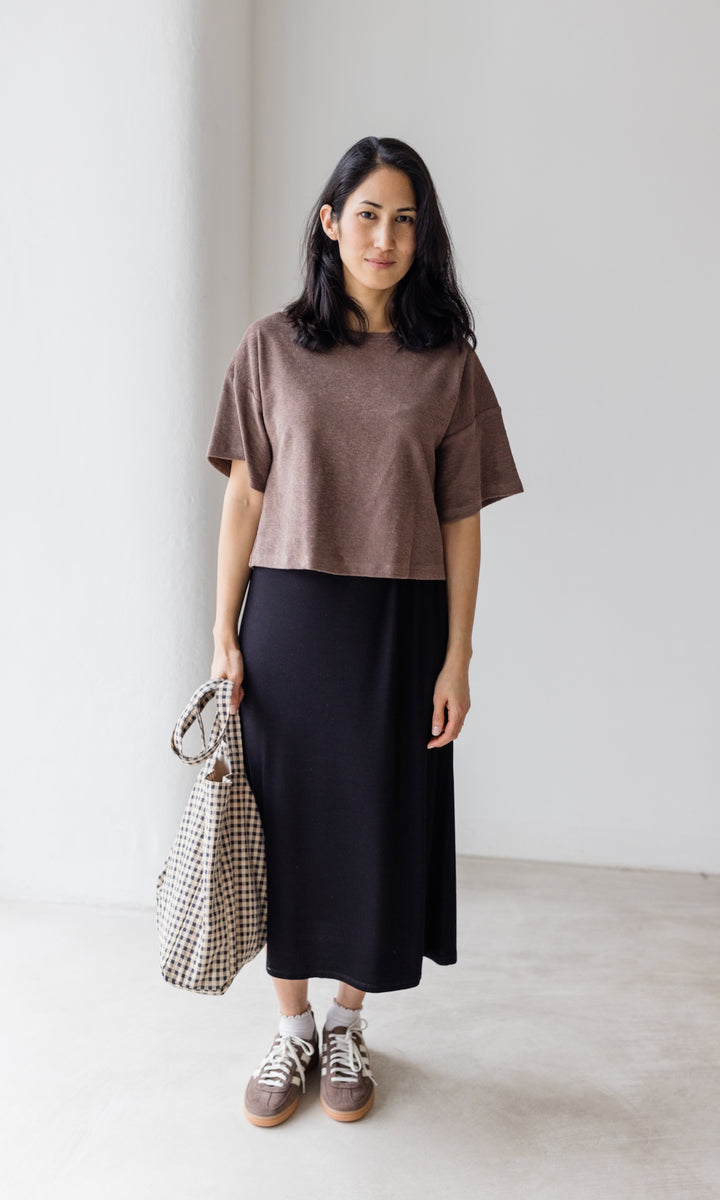 Frottee Cropped T-Shirt