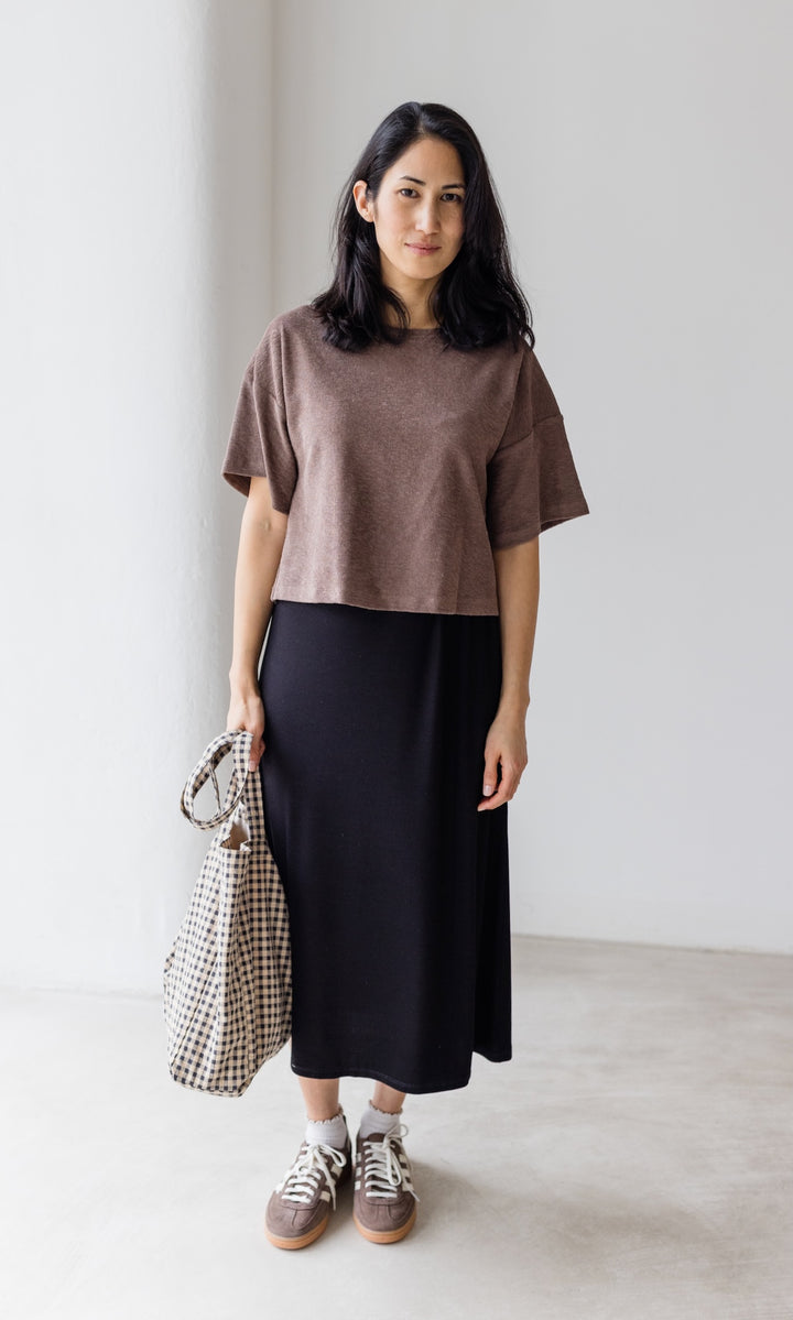 Frottee Cropped T-Shirt