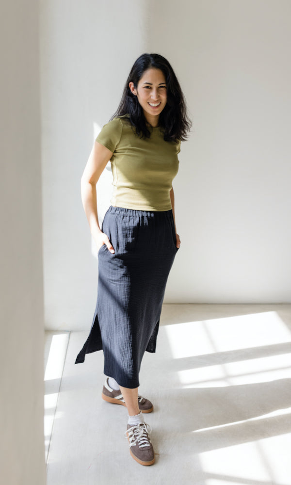 Cropped Rib Top - abricot coco