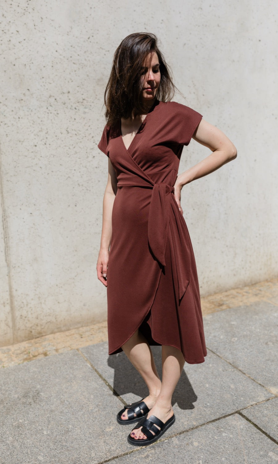 Wickelkleid Emilia - abricot coco