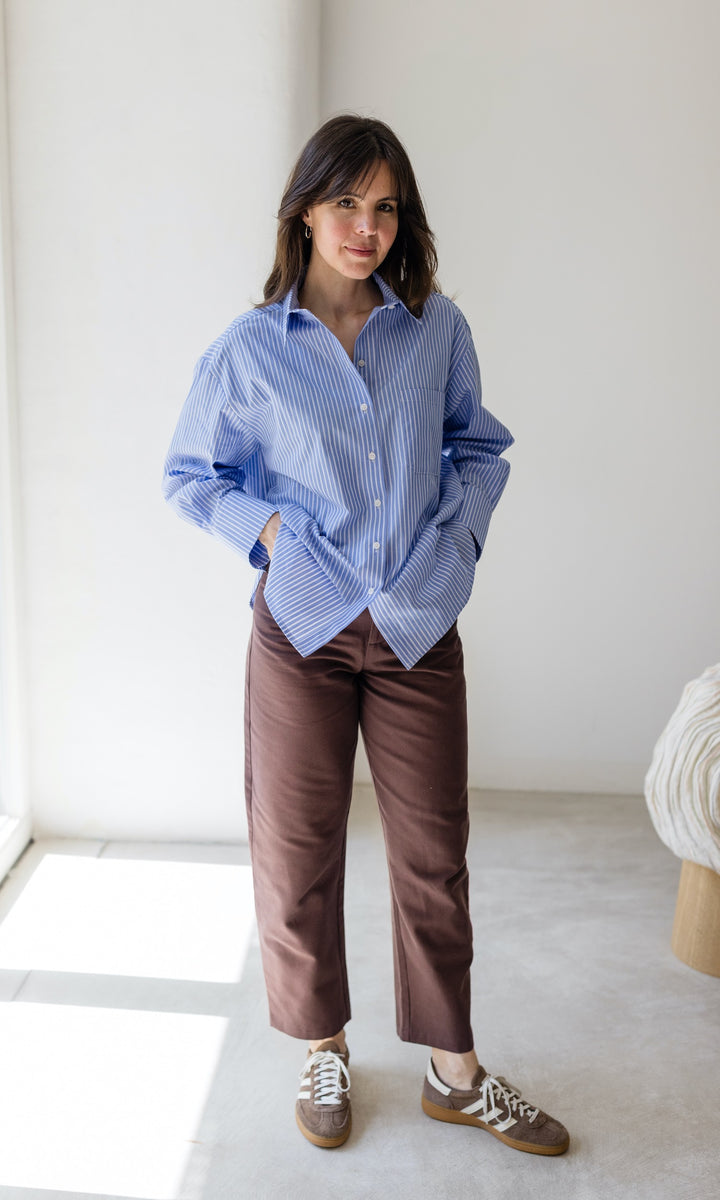 Barrel Jeans in Braun