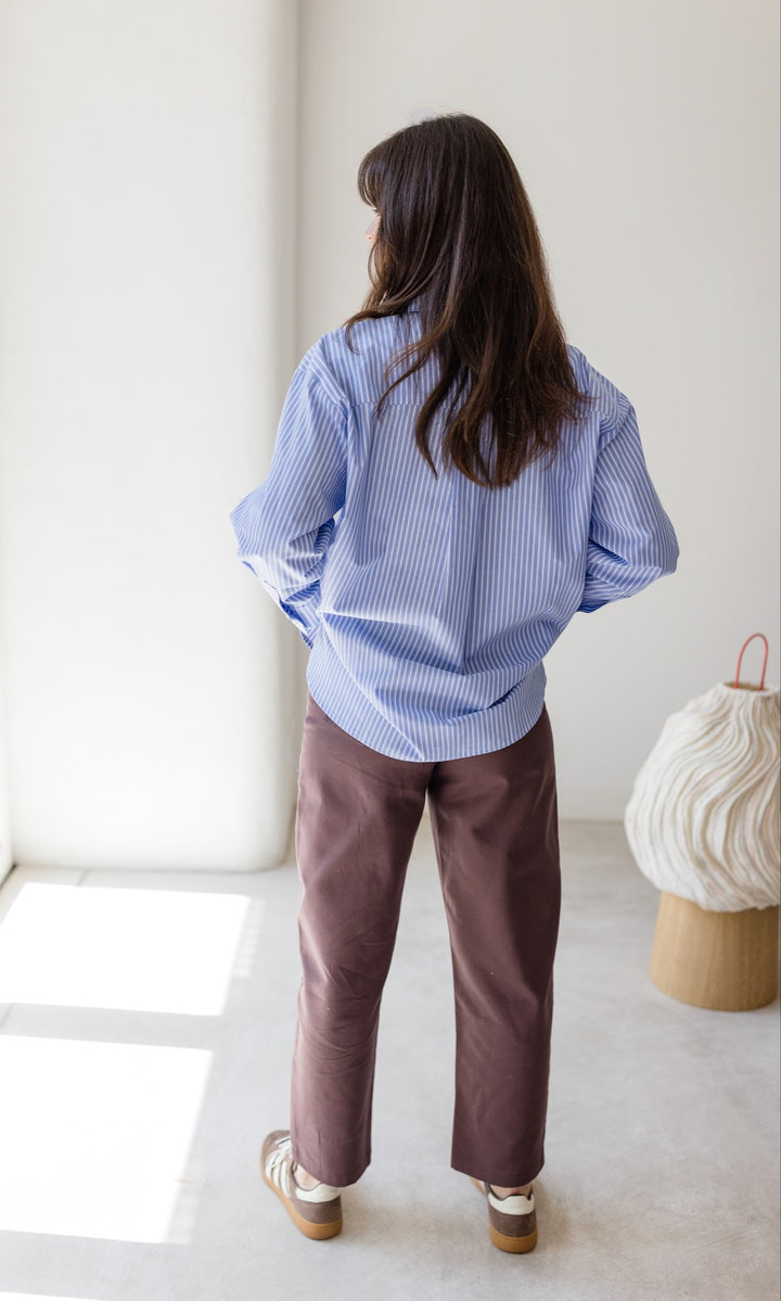 Boyfriend Hemd Blau gestreift