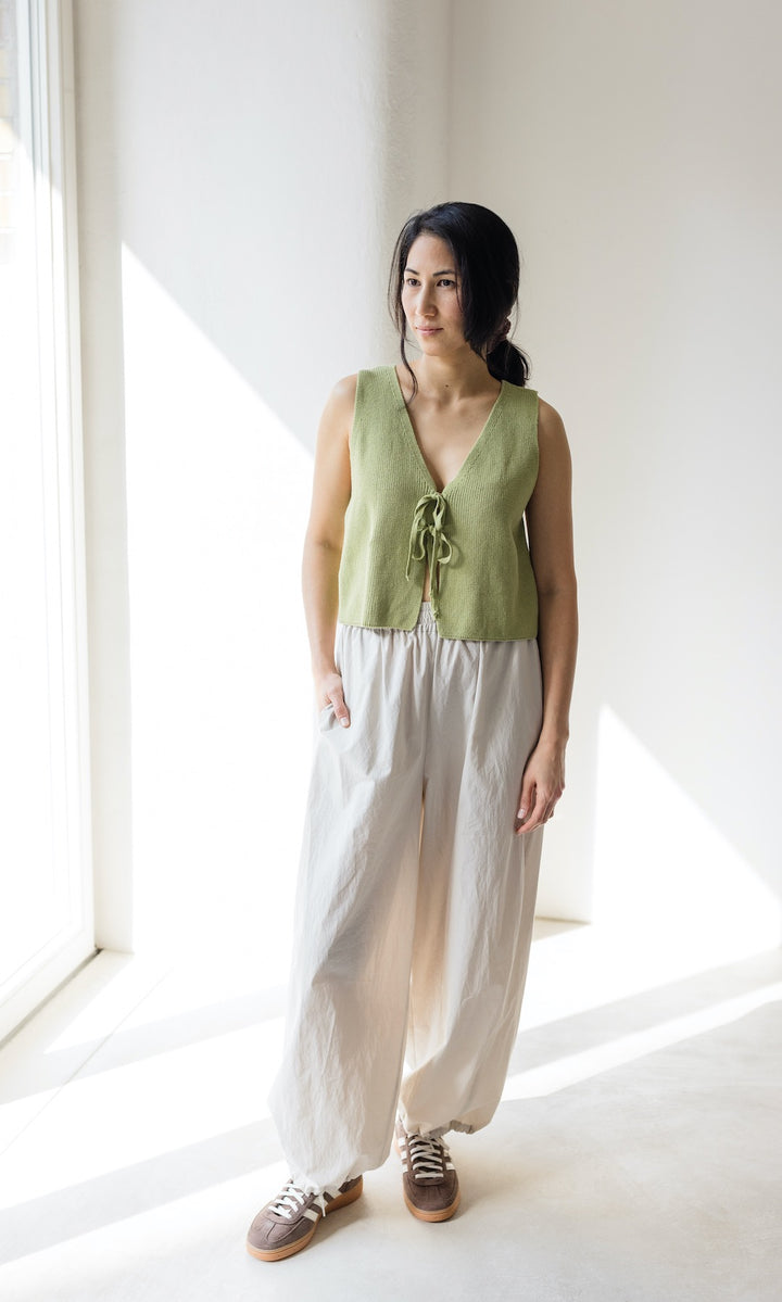 Strickweste mit Schleifendetail - abricot coco