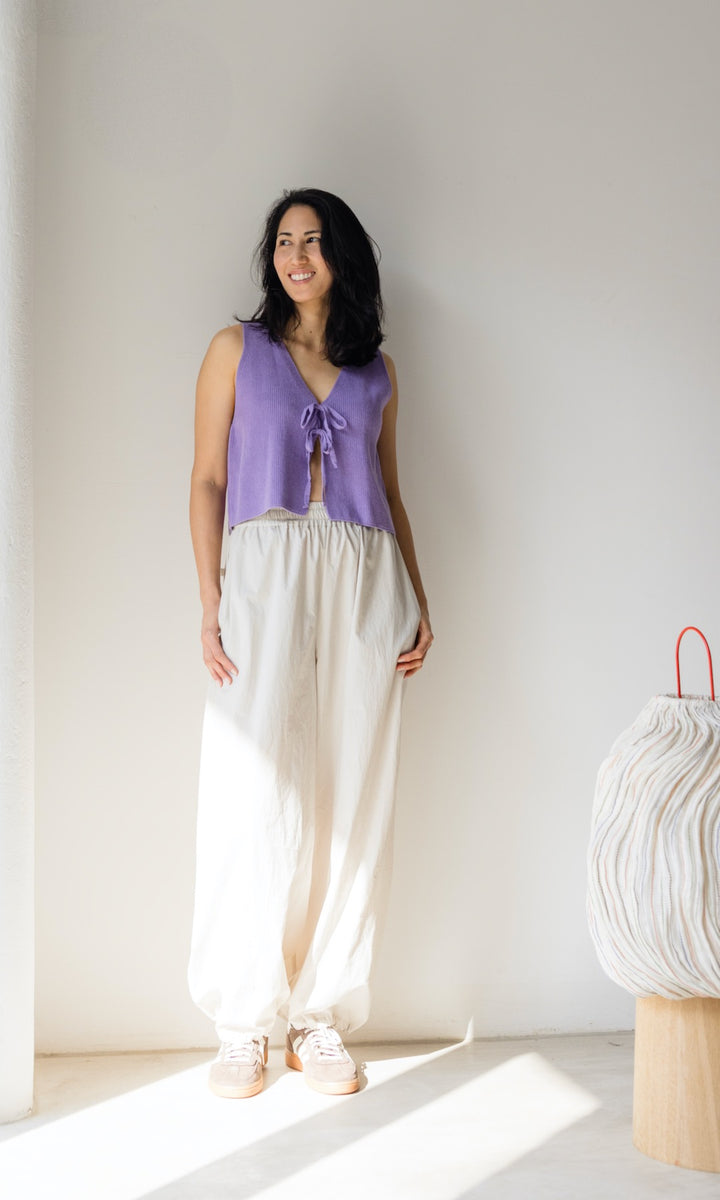 Strickweste mit Schleifendetail - abricot coco