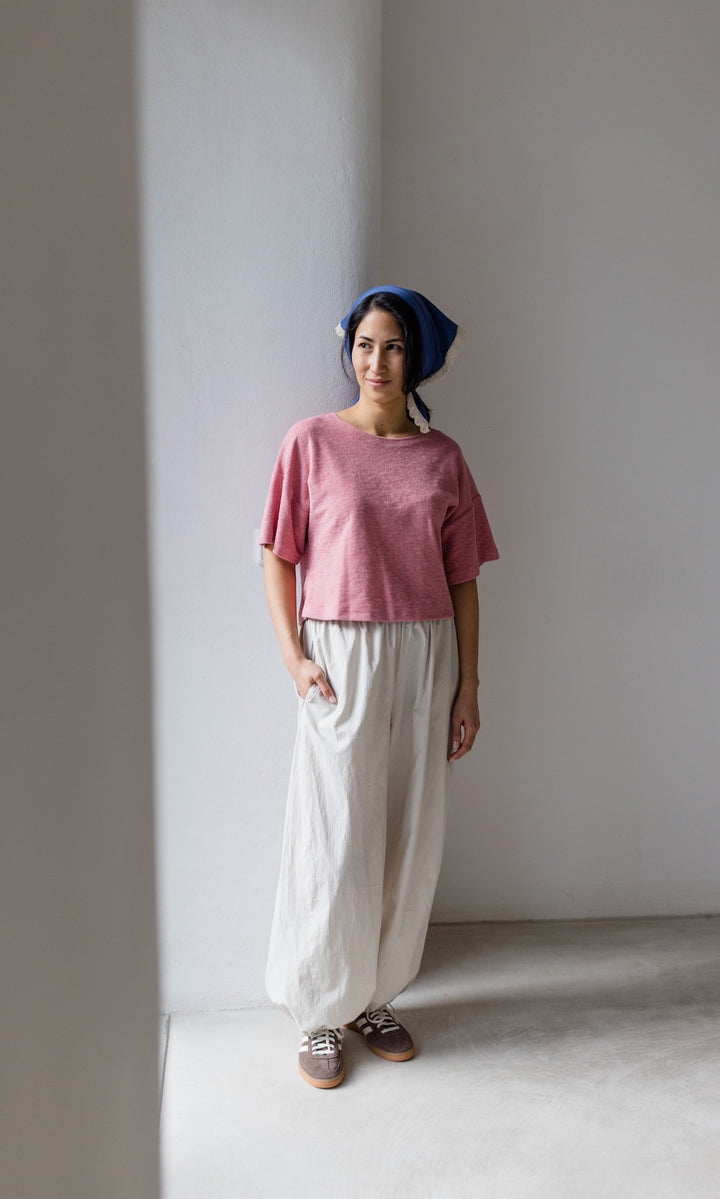 Frottee Cropped T-Shirt
