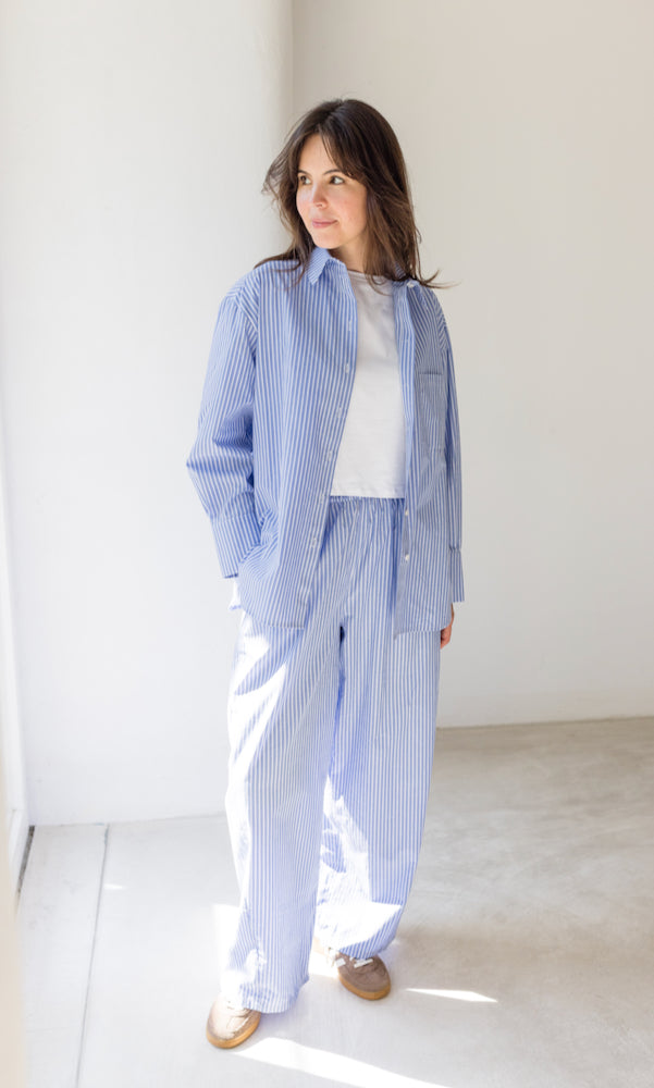 Boyfriend Hemd Blau gestreift