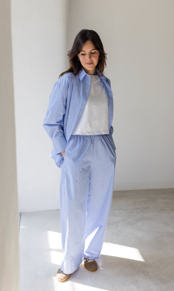 Boyfriend Hemd Blau gestreift