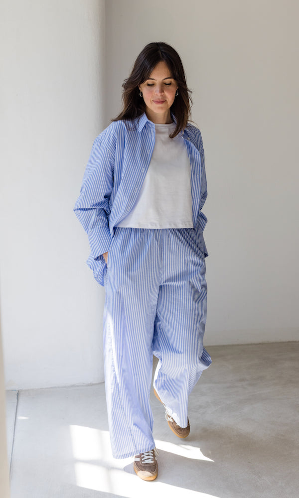 Boyfriend Hemd Blau gestreift