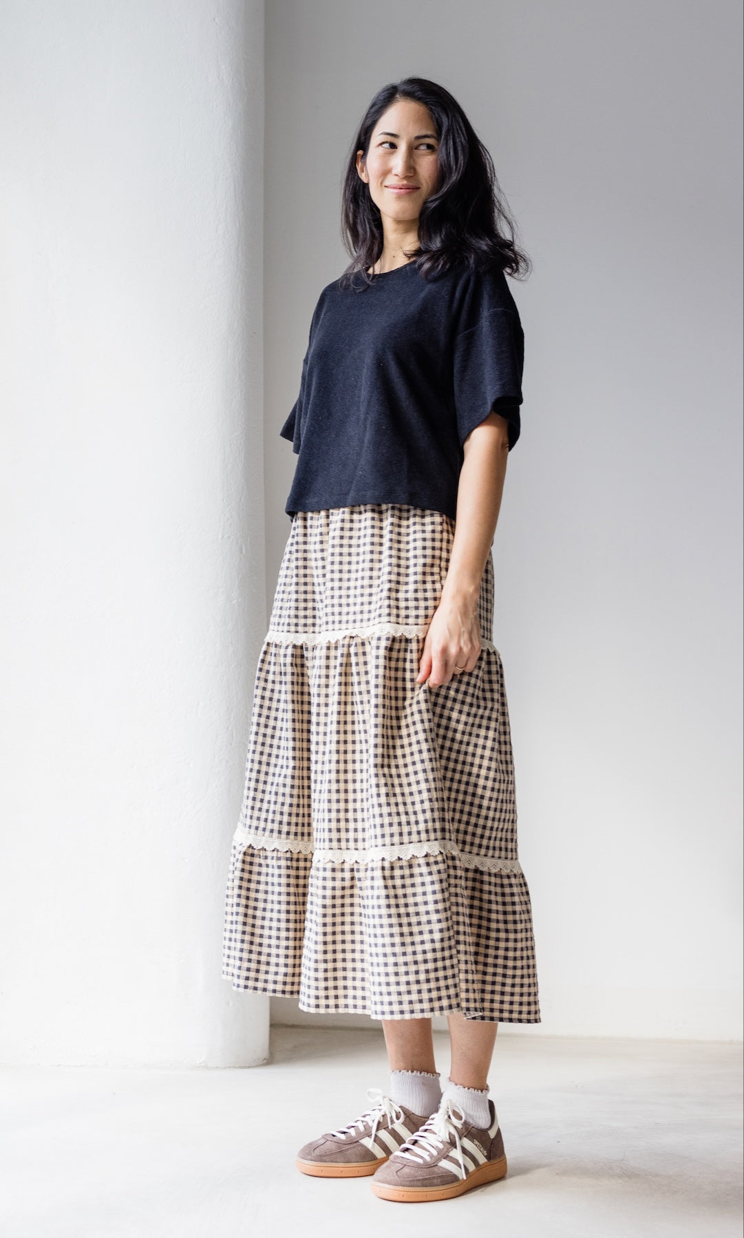 Frottee Cropped T-Shirt - abricot coco