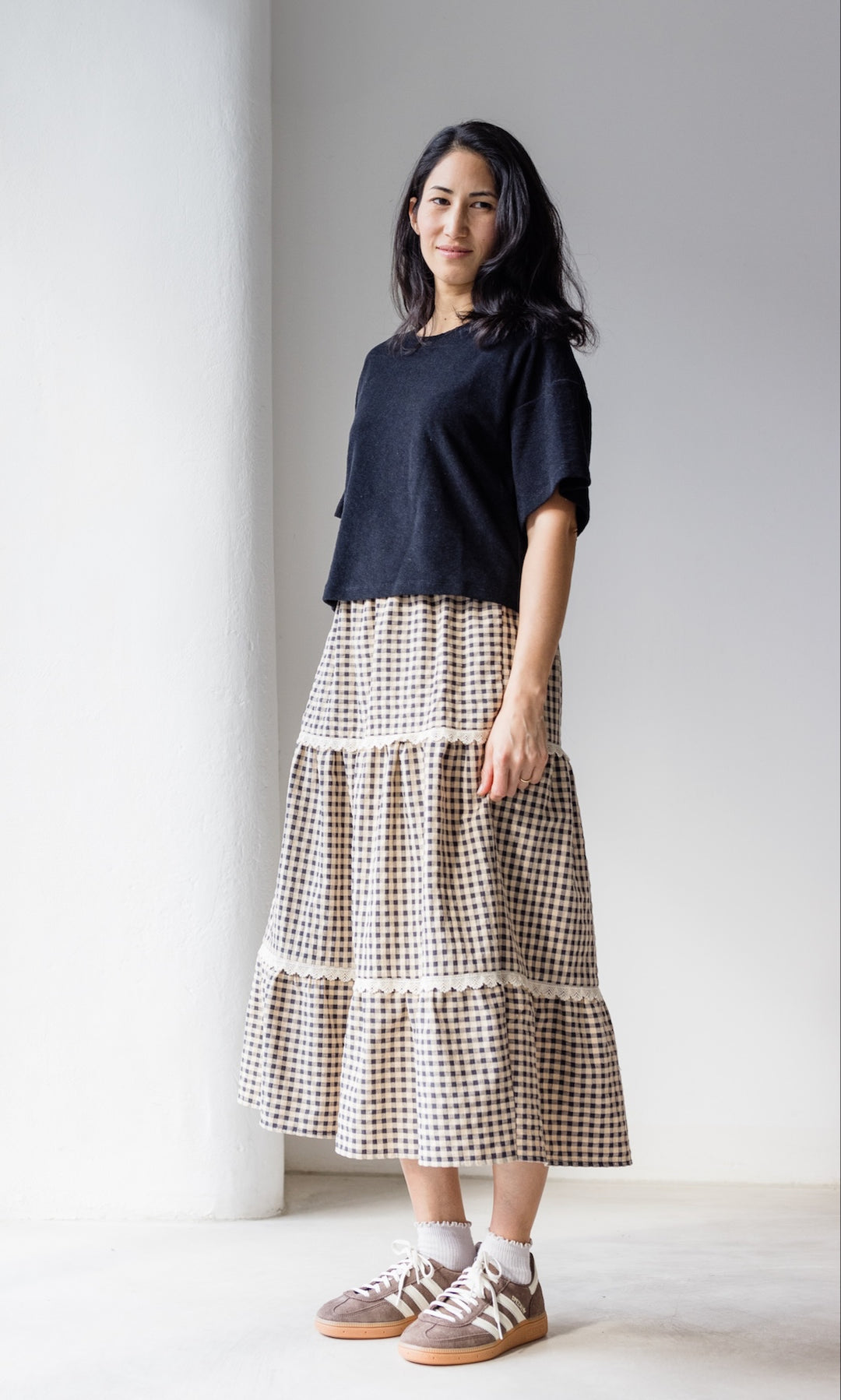 Frottee Cropped T-Shirt - abricot coco