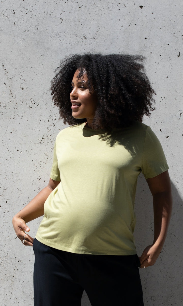 T-Shirt Basic aus Bambus-Baumwollstoff - abricot coco