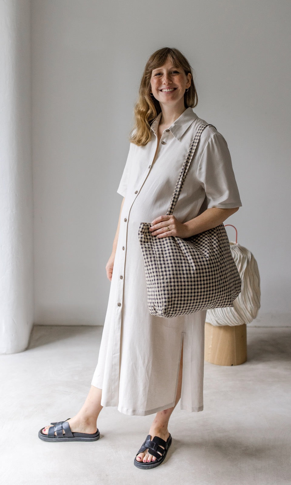 Hemdkleid aus Leinen - abricot coco