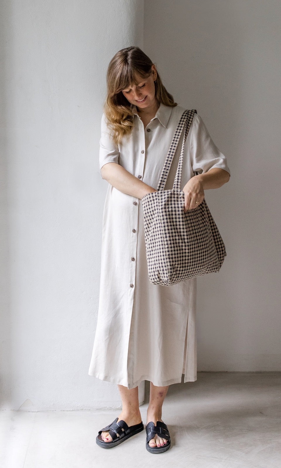 Hemdkleid aus Leinen - abricot coco