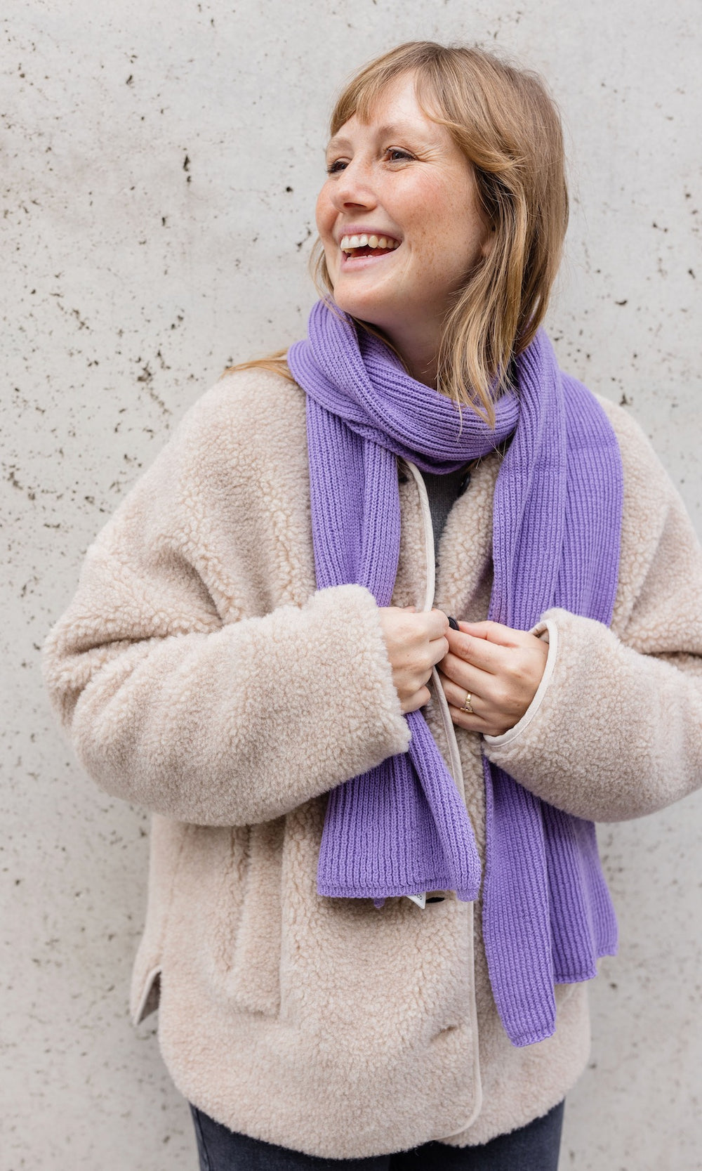 Jacke Schafwolle Teddy Plüsch creme beige natur oversized Wolle Schurwolle Bio