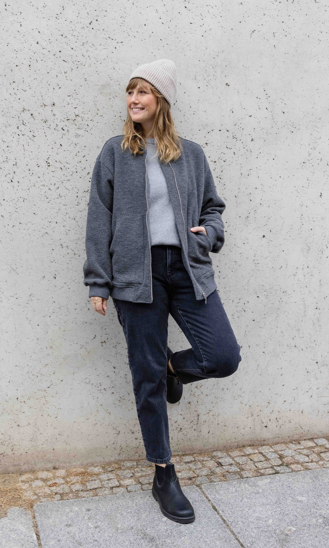 Walkjacke x ENGEL (Schurwolle) - abricot coco