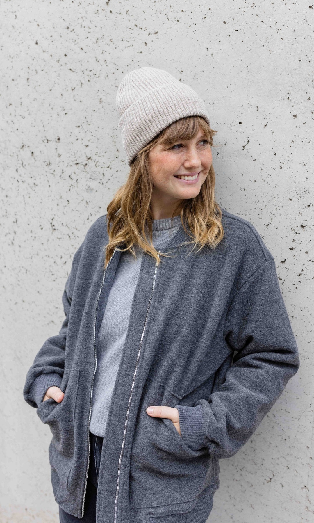 Walkjacke x ENGEL (Schurwolle) - abricot coco