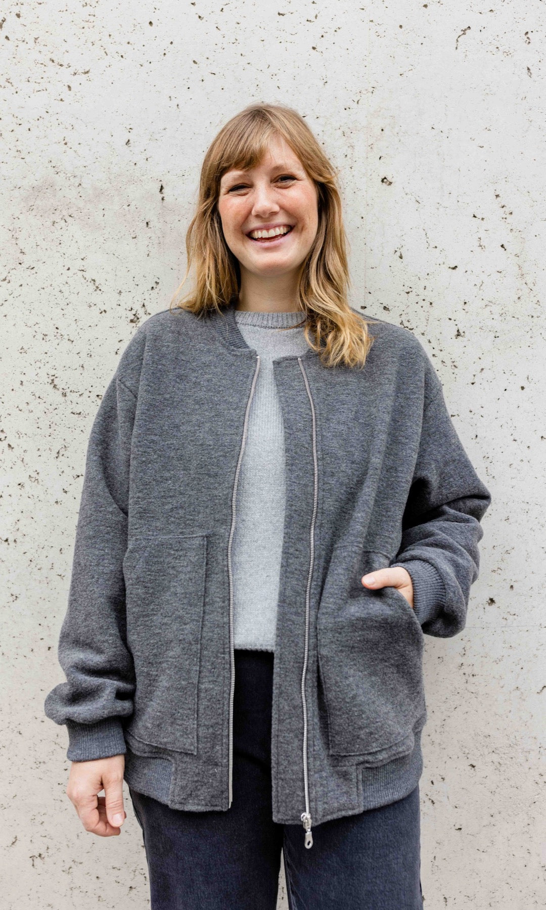 Walkjacke x ENGEL (Schurwolle) - abricot coco