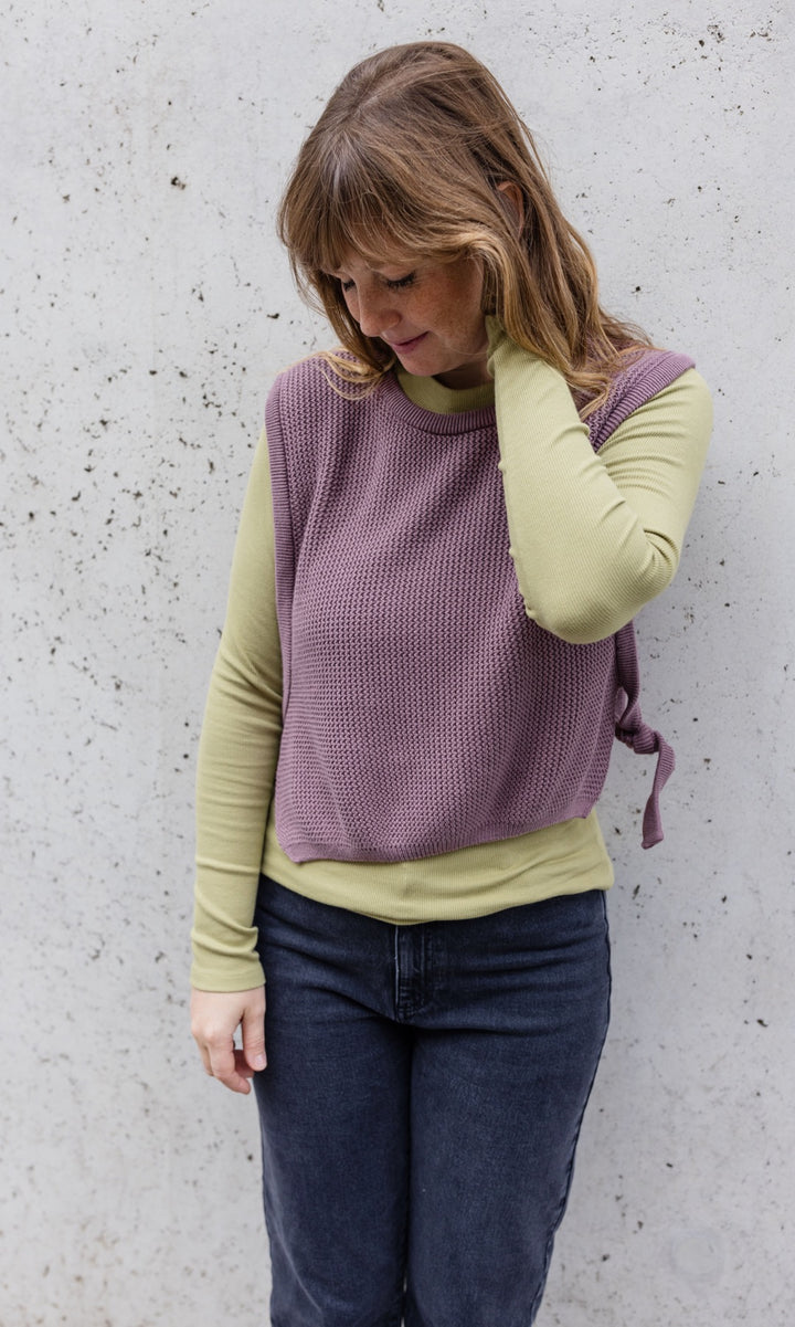 Pullunder mit seitlichem Bindedetail - abricot coco