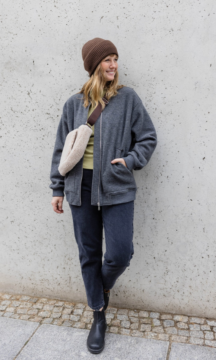 Walkjacke x ENGEL mit Babytrageeinsatz (Schurwolle)