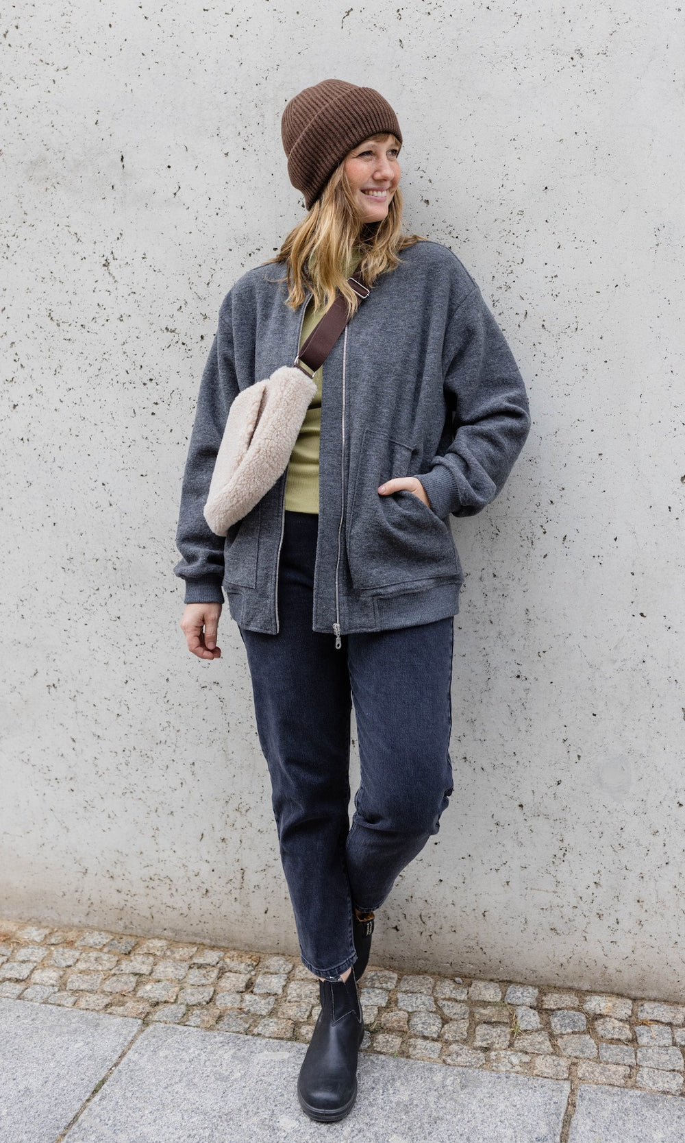 Walkjacke x ENGEL (Schurwolle) - abricot coco