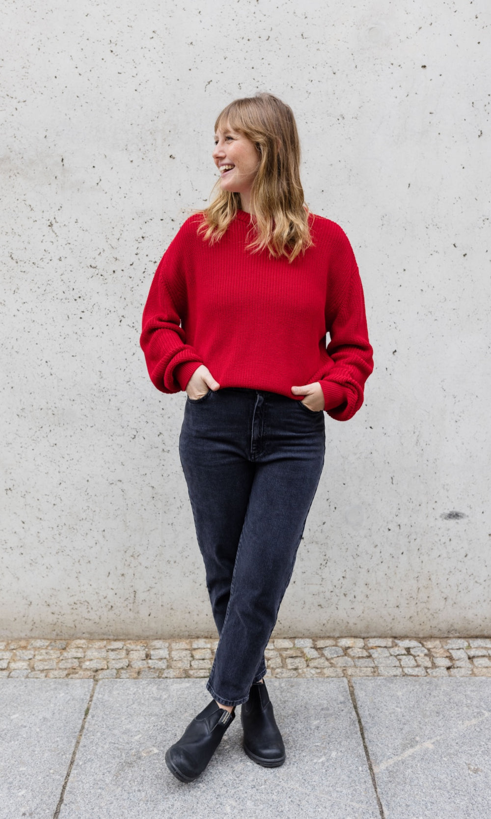 Strickpullover aus Bio Baumwolle - abricot coco