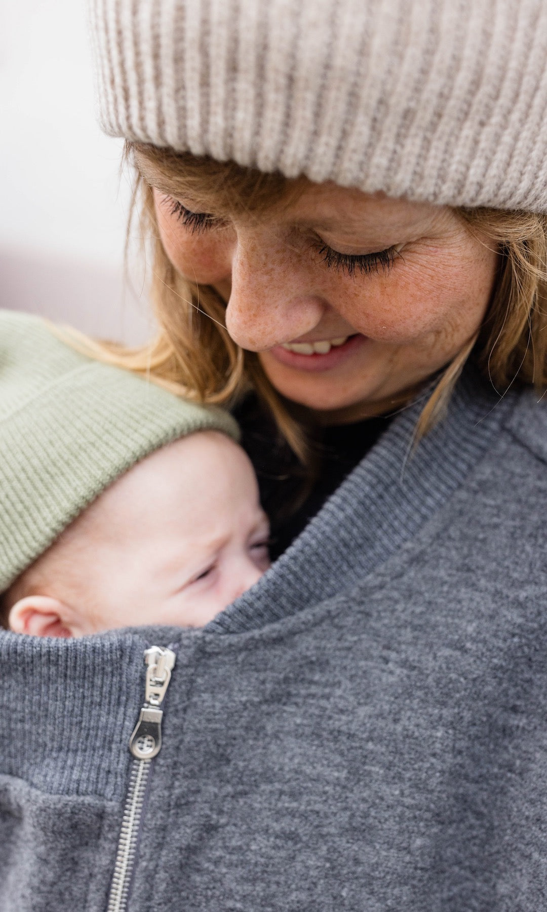 Walkjacke x ENGEL mit Babytrageeinsatz (Schurwolle)