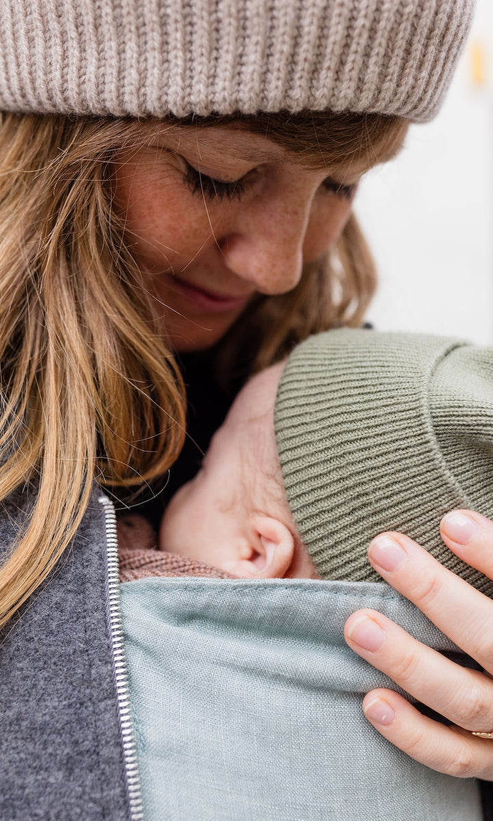 Walkjacke x ENGEL mit Babytrageeinsatz (Schurwolle)