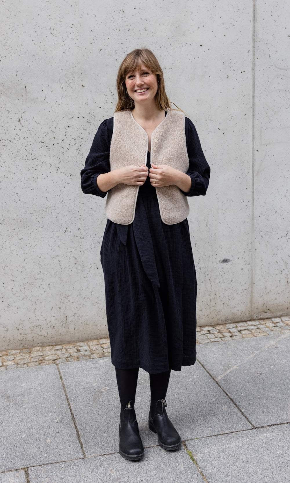 Musselin Wickelkleid - abricot coco