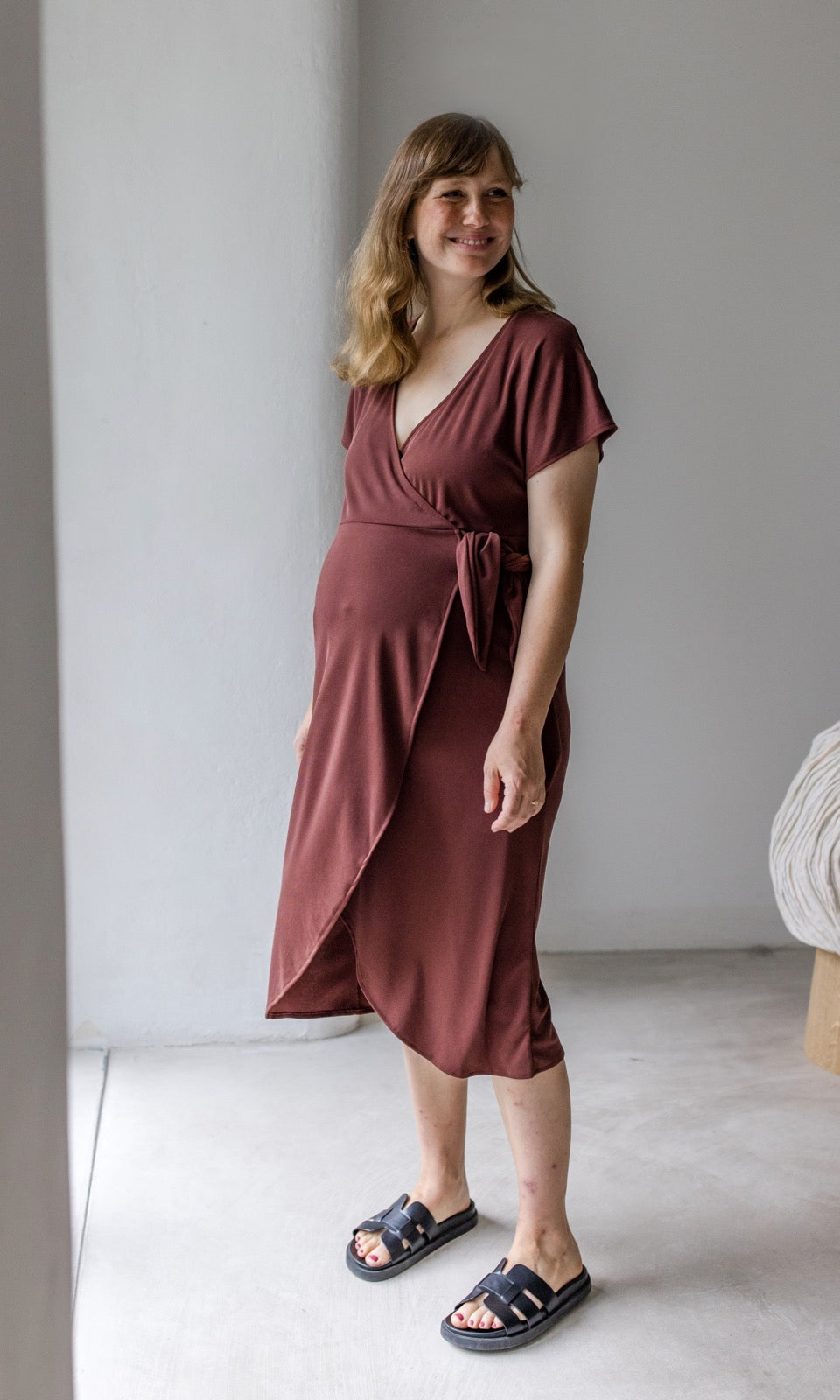 Wickelkleid Emilia - abricot coco