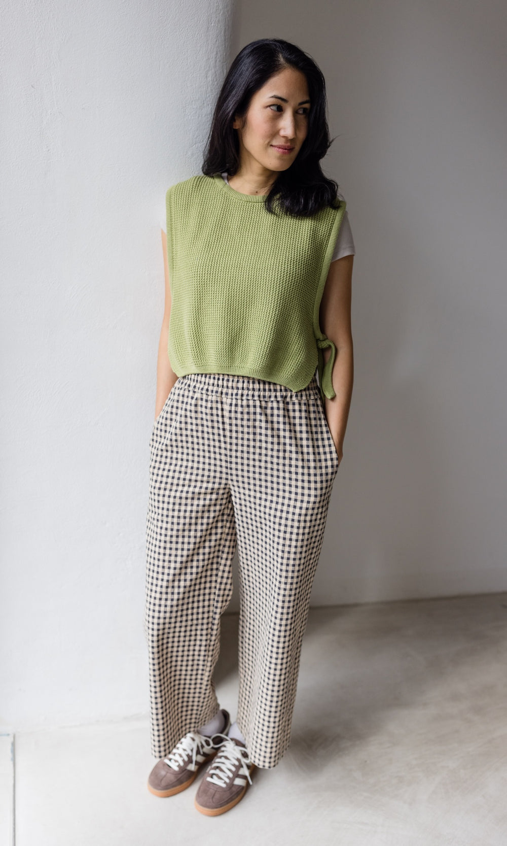 High Waist Karo Culotte Lovis - abricot coco