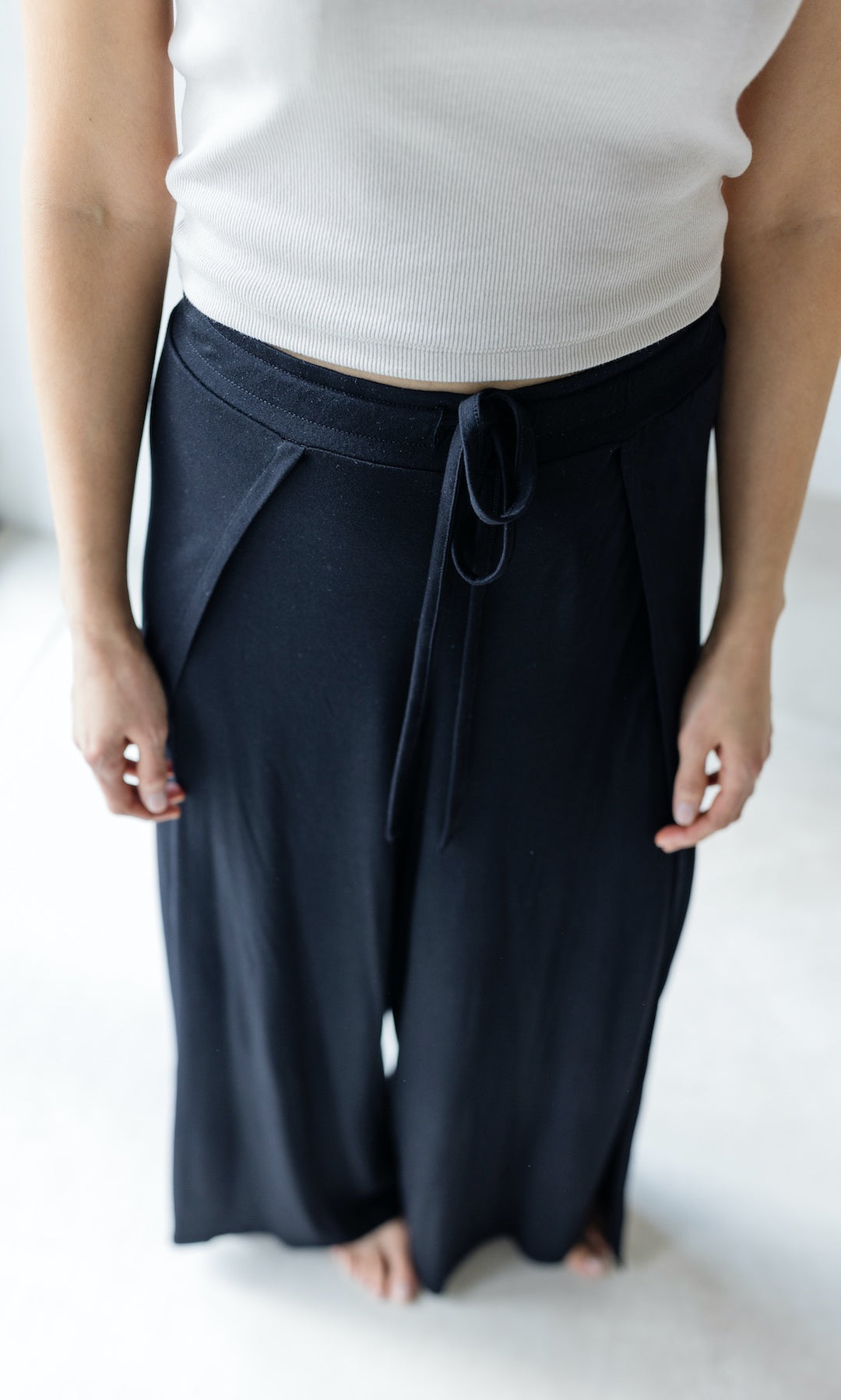 Gewickelte Jersey Culotte zum Binden - abricot coco