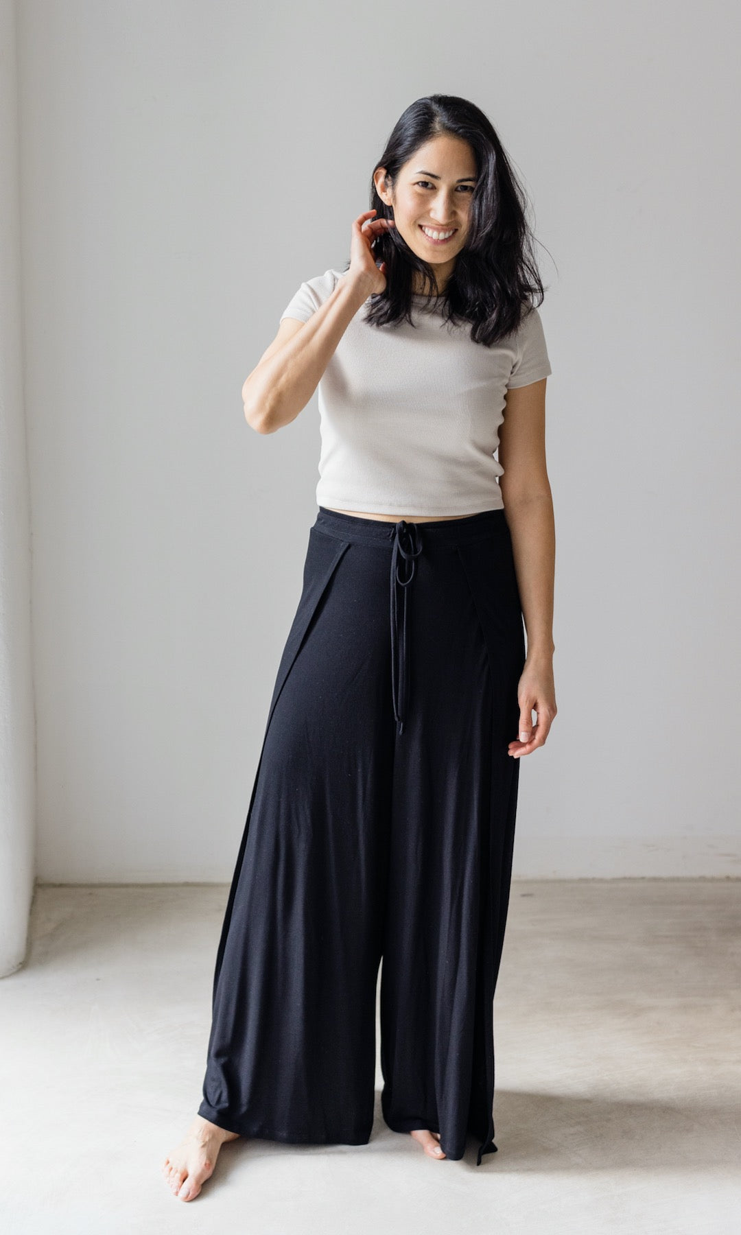 Gewickelte Jersey Culotte zum Binden - abricot coco