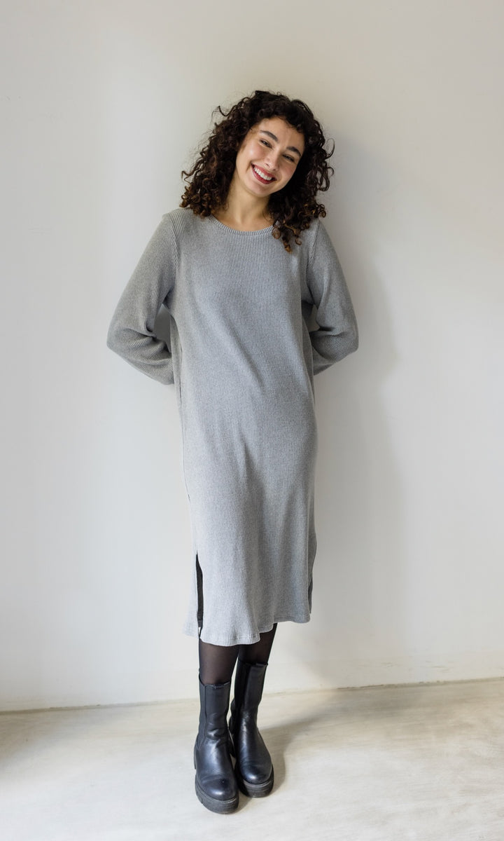 Langes Strickkleid Jules Grau