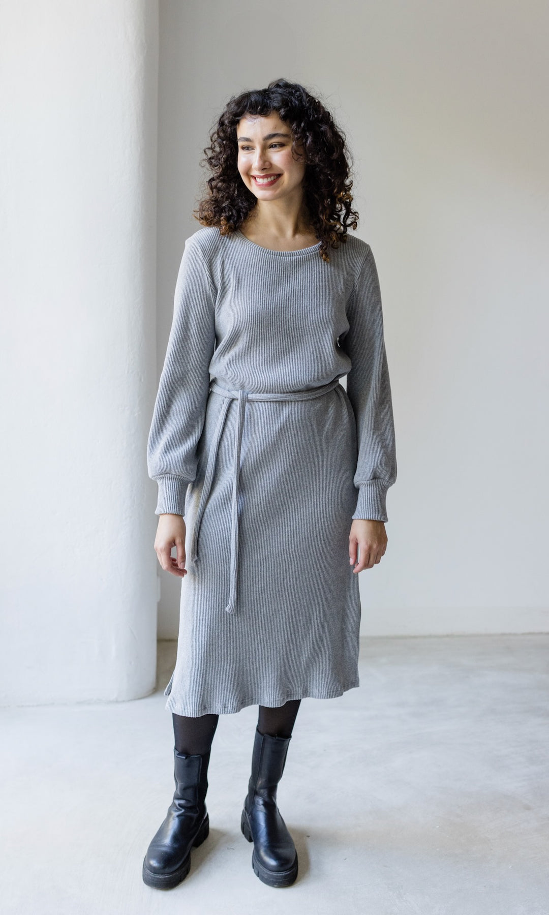 Langes Strickkleid Jules Grau