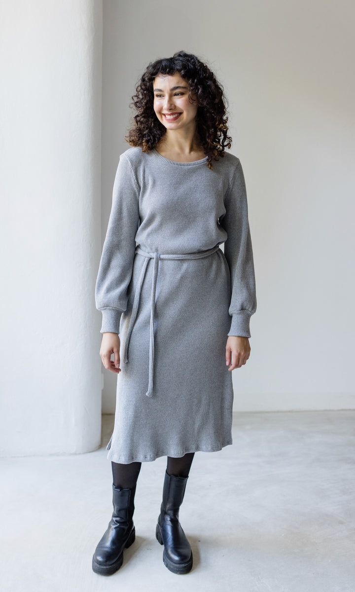 Langes Strickkleid Jules Grau