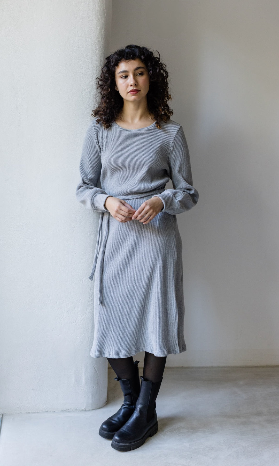 Langes Strickkleid Jules Grau