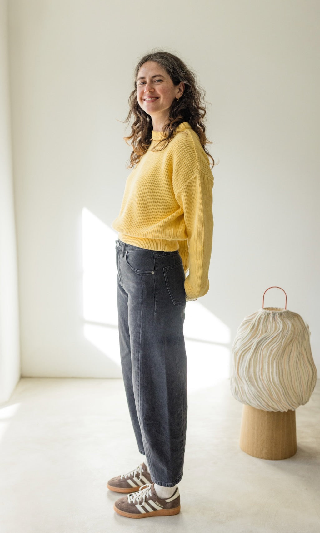 Strickpullover aus Bio Baumwolle Hellgelb