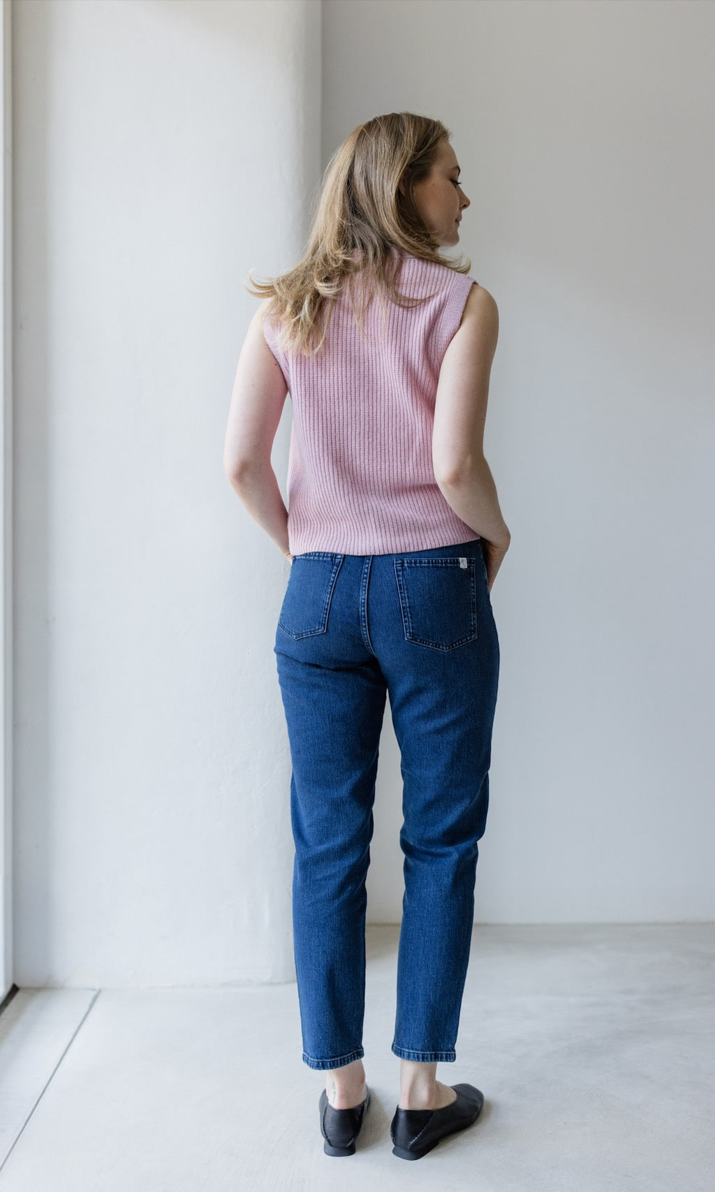 Gerippte Strickweste RUBY - abricot coco