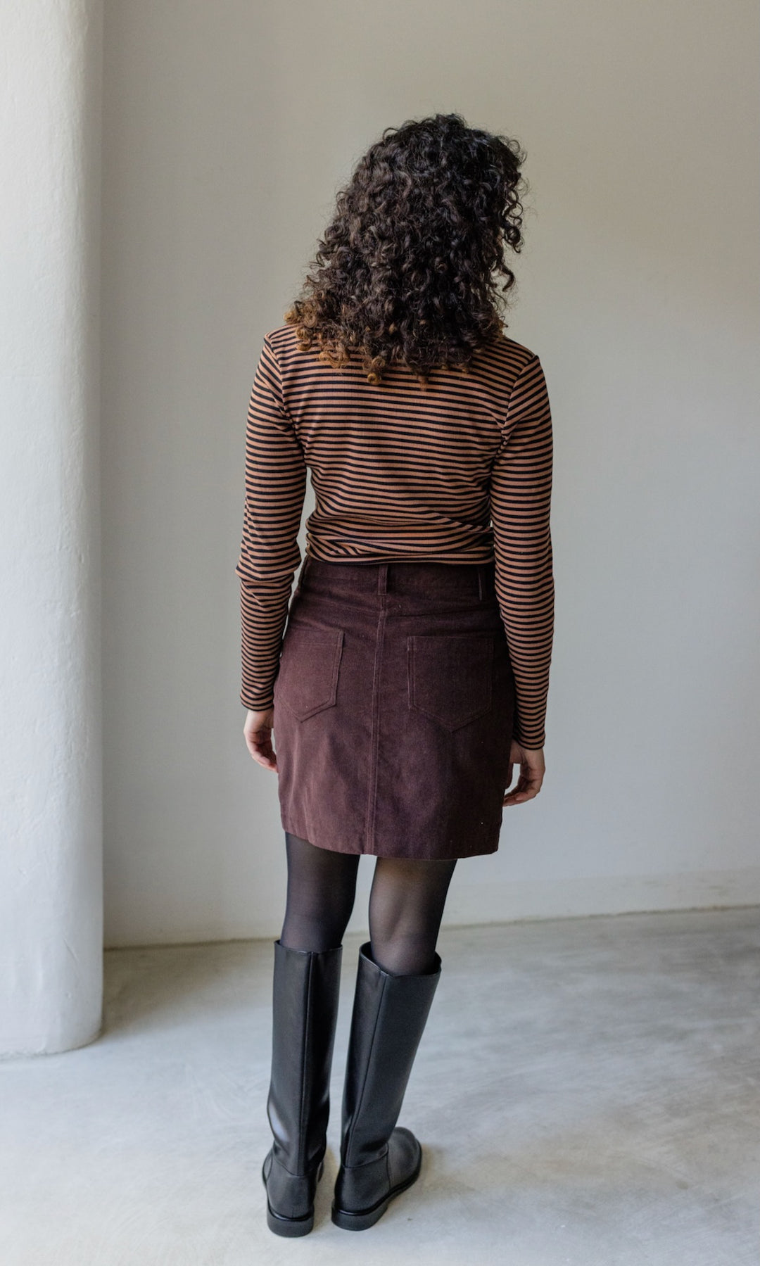 Minirock aus Cord in Chocolat