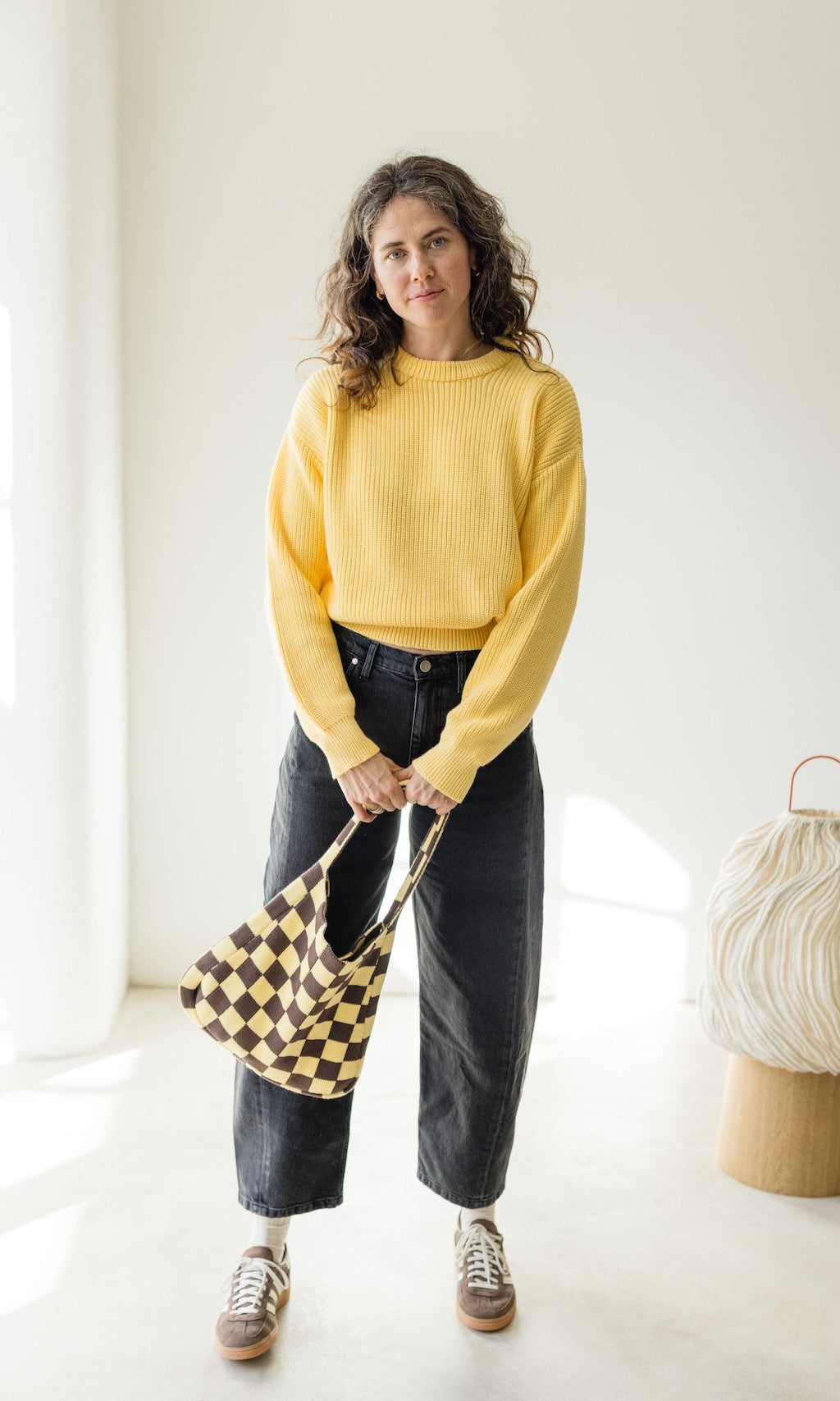 Strickpullover aus Bio Baumwolle Hellgelb