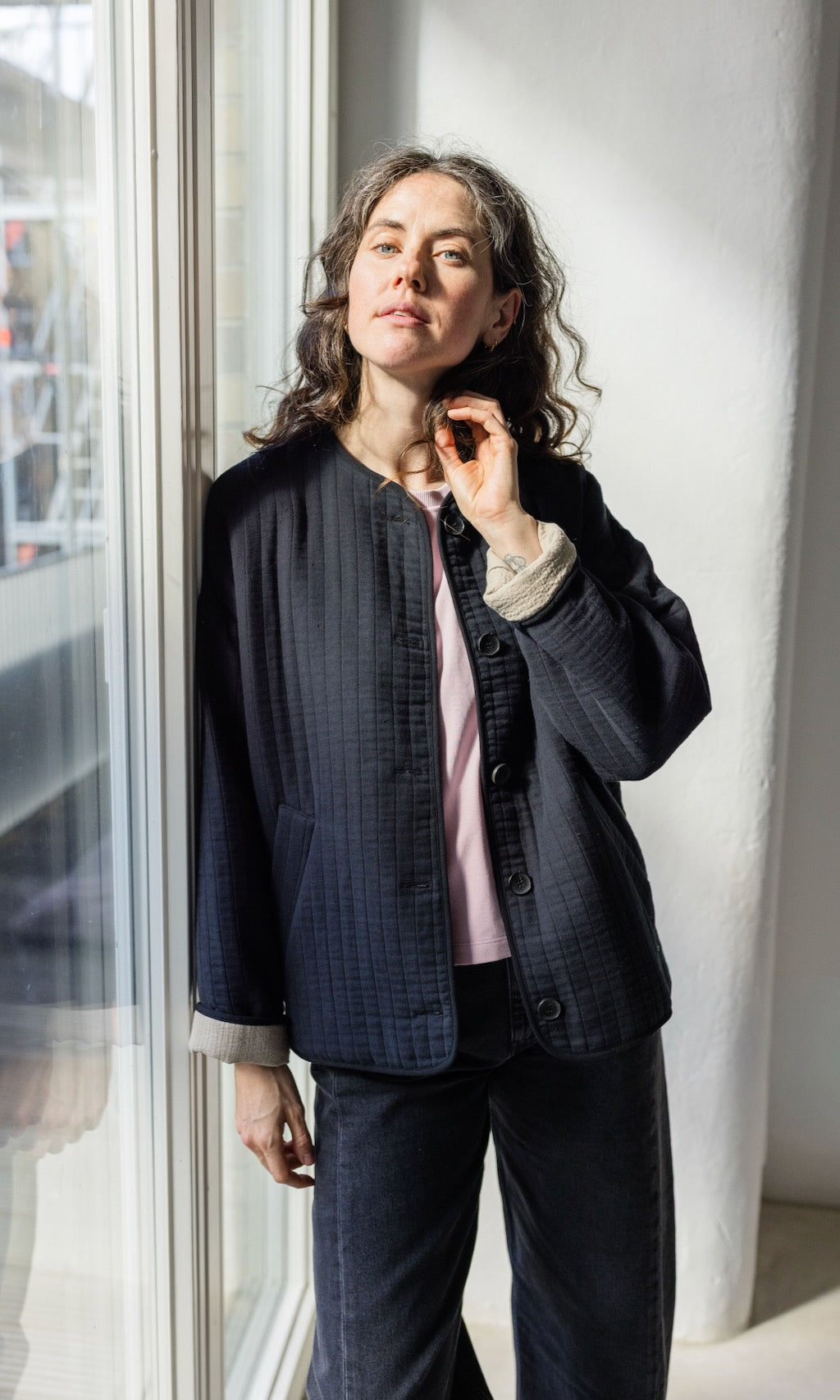 Leichte Oversized Steppjacke Yumiko aus Bio Baumwolle