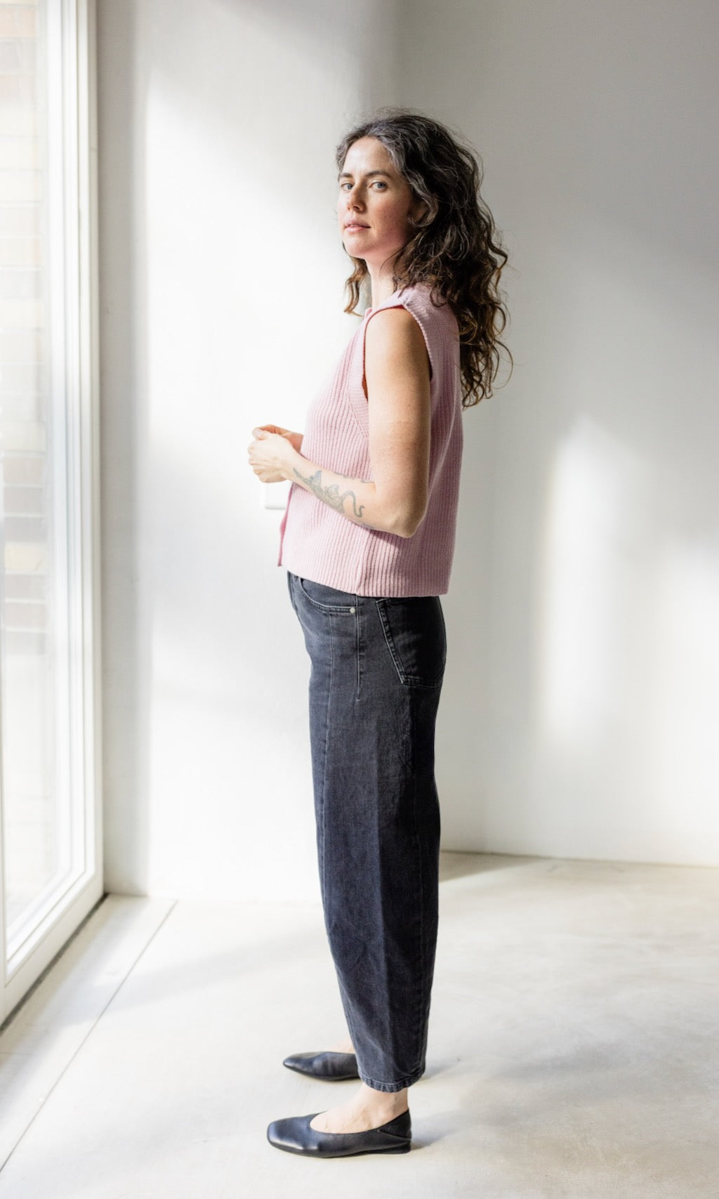 Gerippte Strickweste RUBY - abricot coco