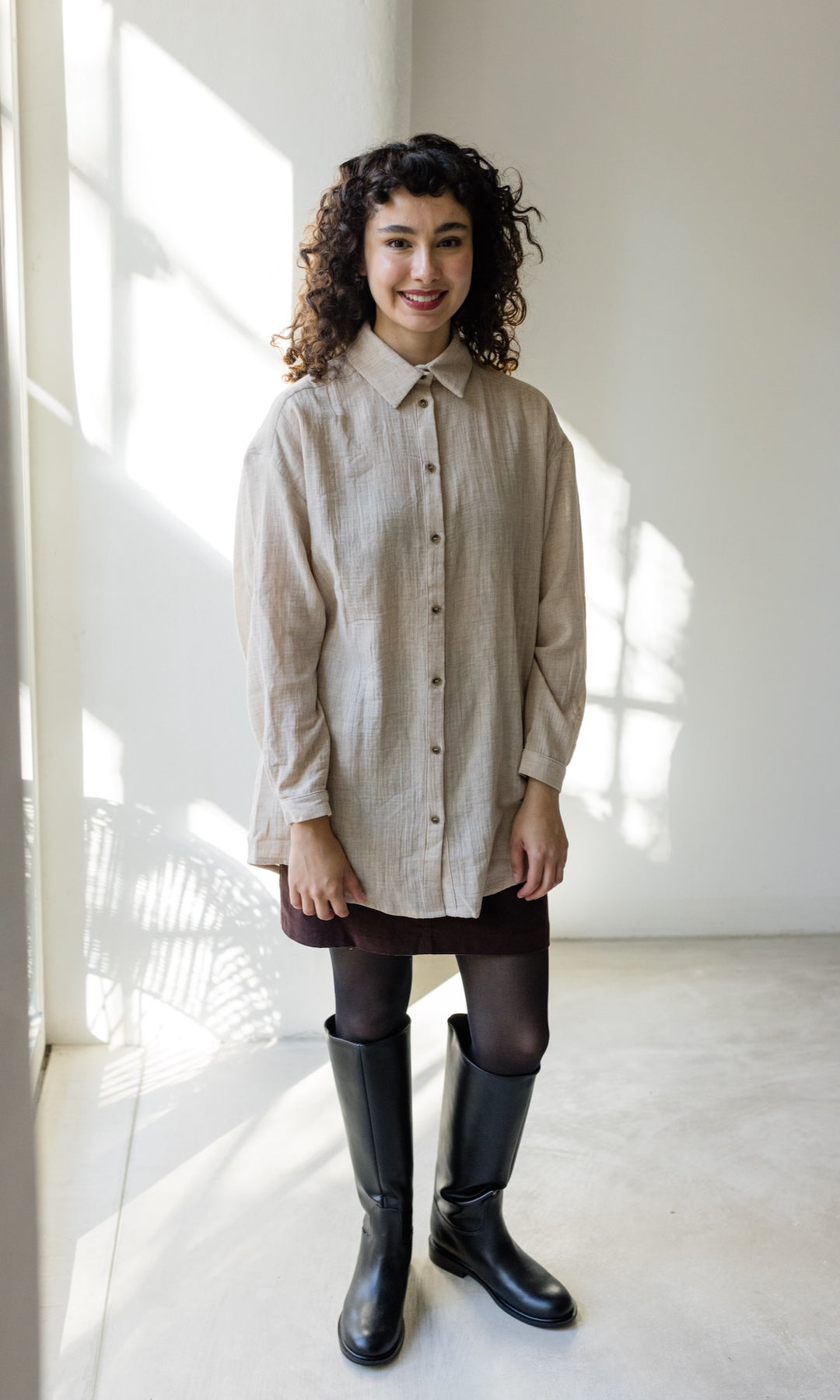 Oversized Musselin Hemd