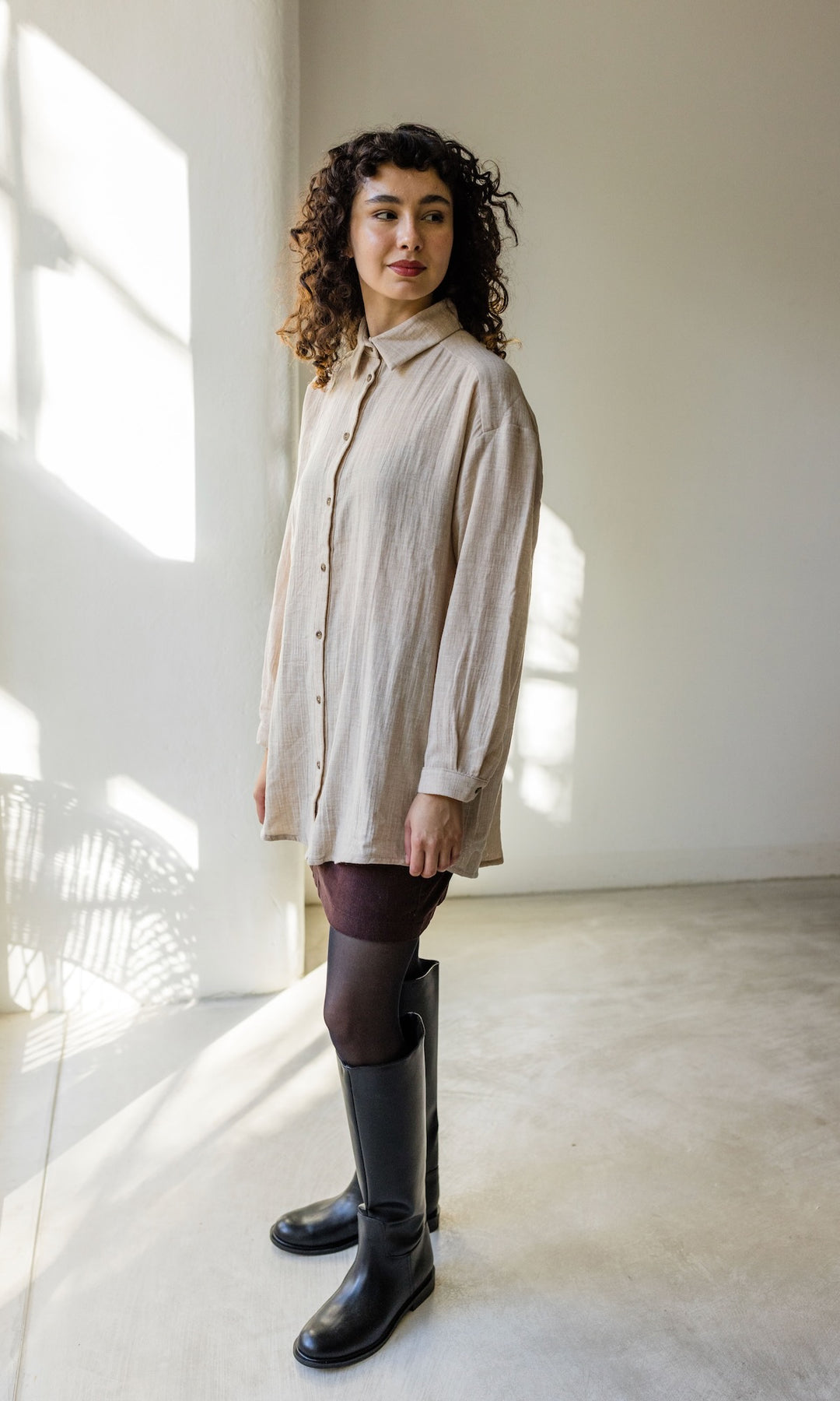 Oversized Musselin Hemd