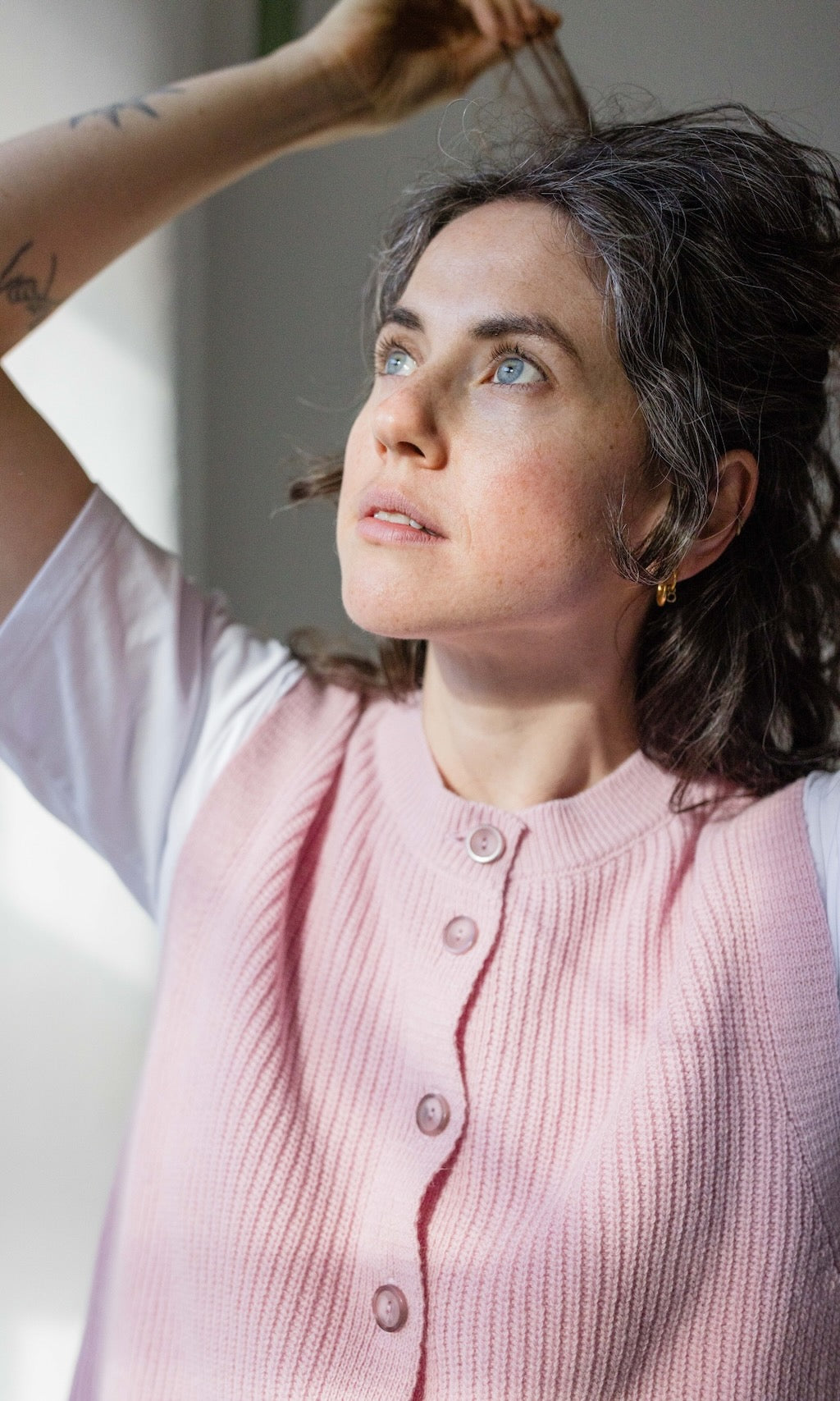 Gerippte Strickweste RUBY - abricot coco