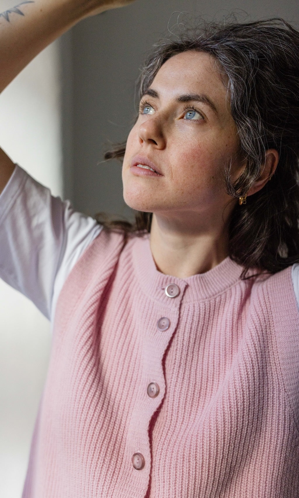 Gerippte Strickweste RUBY - abricot coco