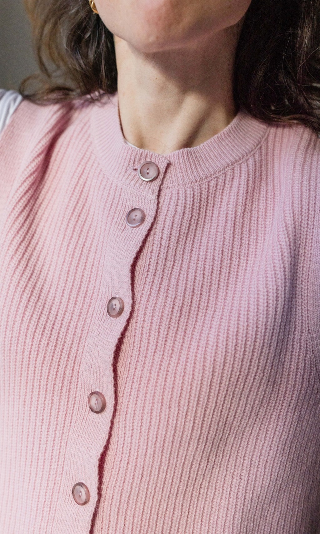 Gerippte Strickweste RUBY - abricot coco