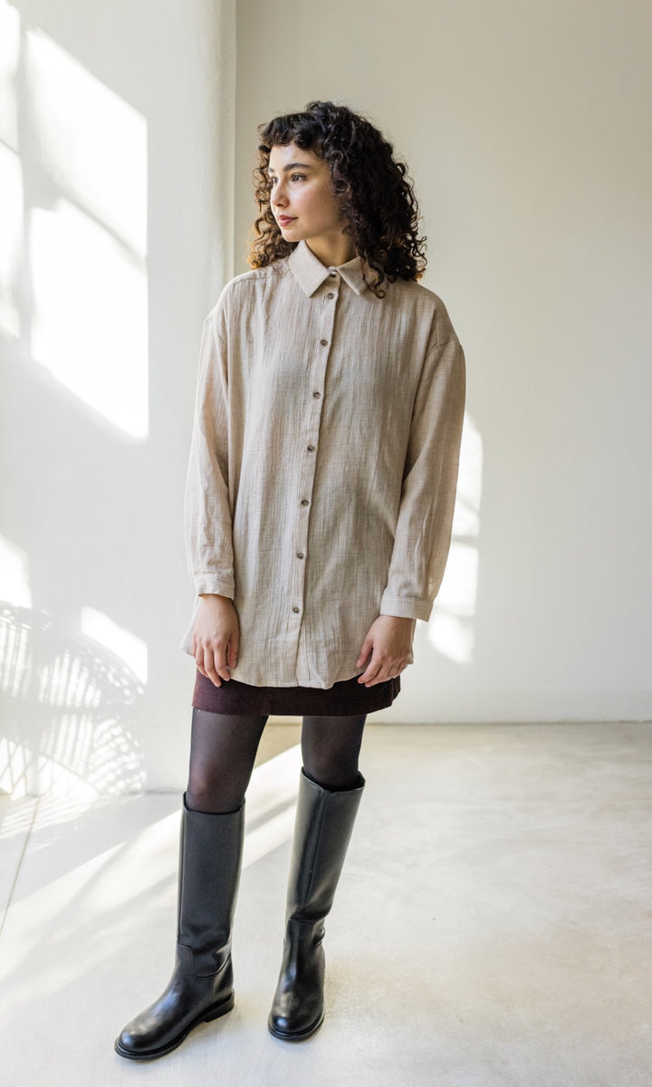 Oversized Musselin Hemd